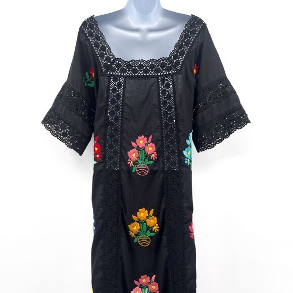 Christy Dawn Handmade Floral Embroidered Simone Maxi Dress in Noir Embroidery - Picture 11 of 15